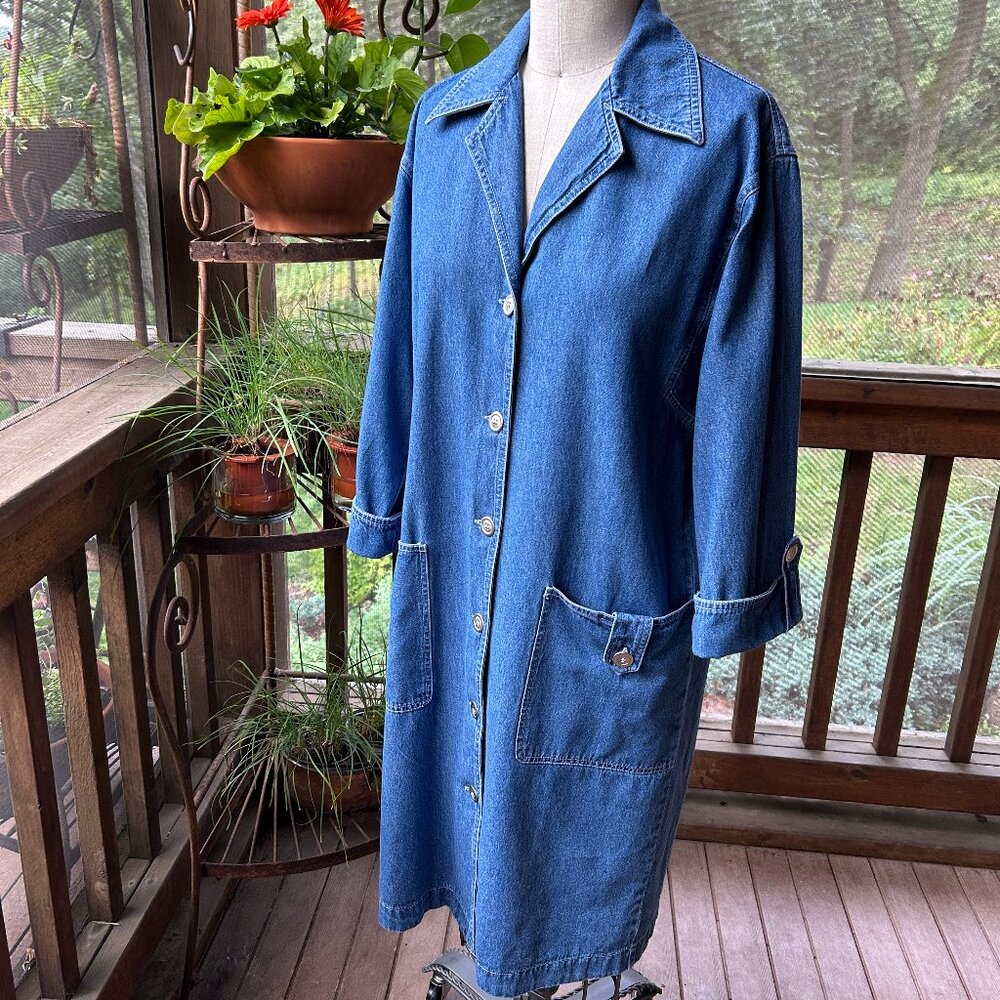 C. K. L. Stonewashed Denim Shirtwaist Dress